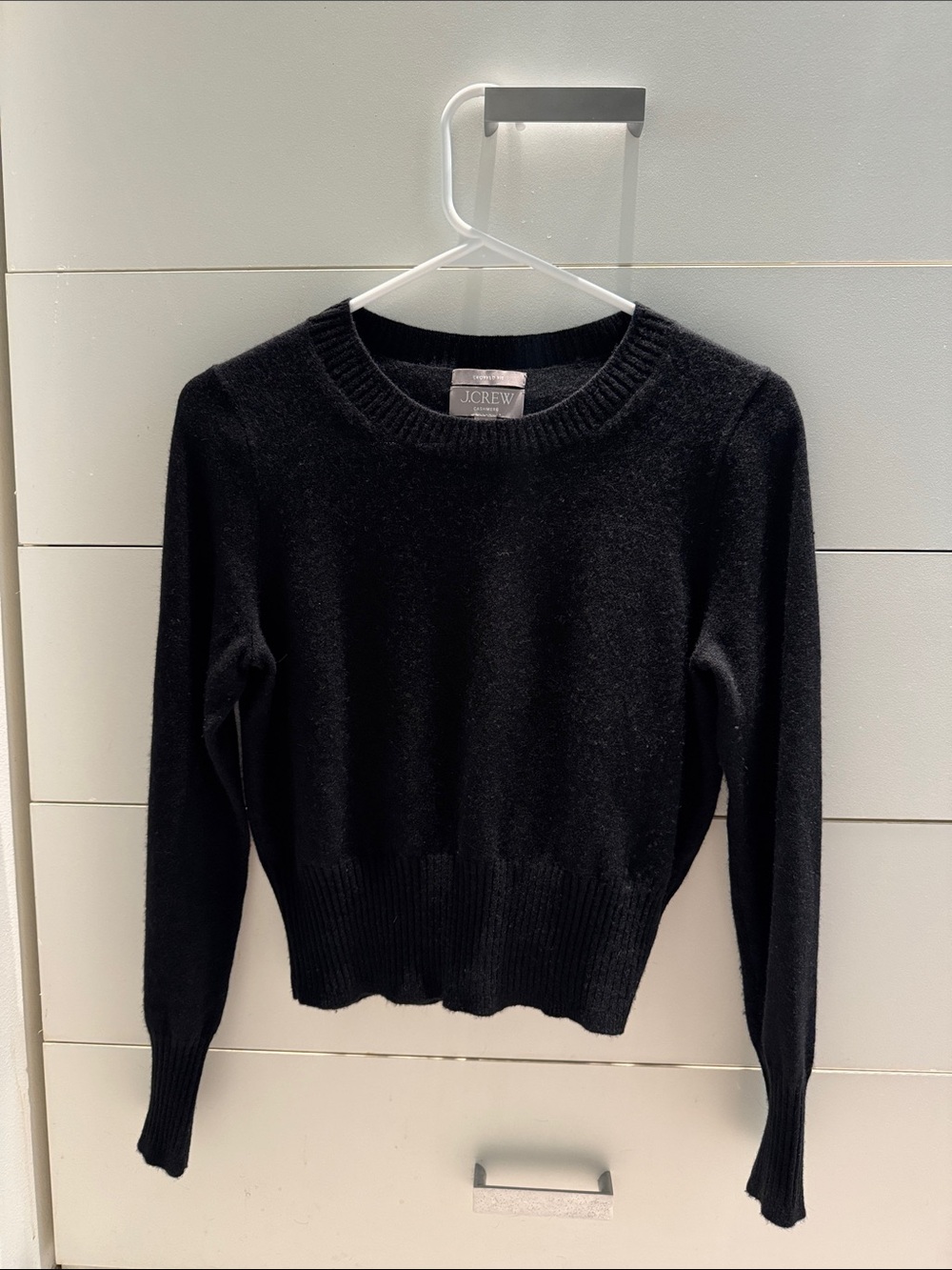 J.Crew Cropped In Cashmere Crewneck Black Size XS Like New